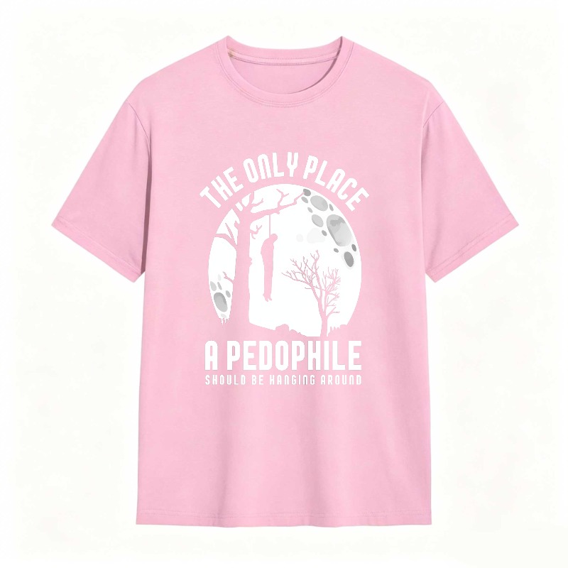 The Only Place A Pedophile Should Be Hanging Around Moon And Tree Silhouette Unisex Classic T-shirt