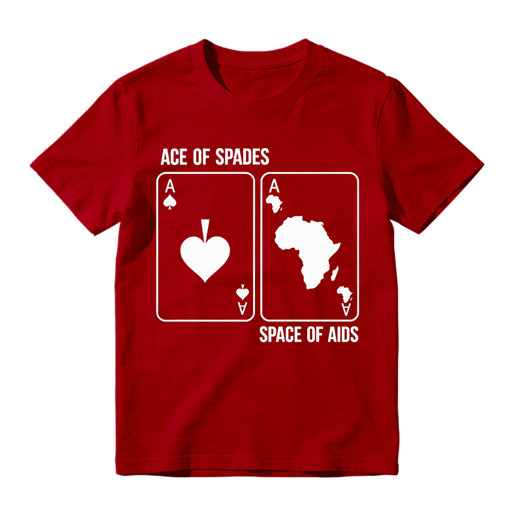 Ace of Spades Space of Aids Graphic T-Shirt - Black Humor Playing Card Parody Tee