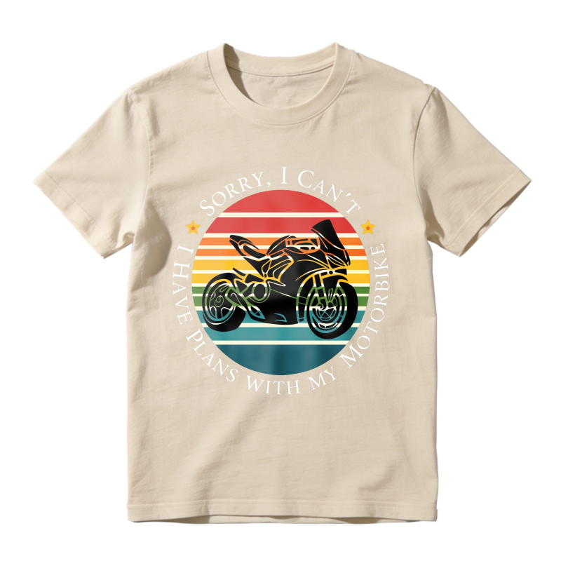 Motorbike Sunset Design With Text Sorry I Cant Have Plans With My Motorbike Unisex Classic T-shirt
