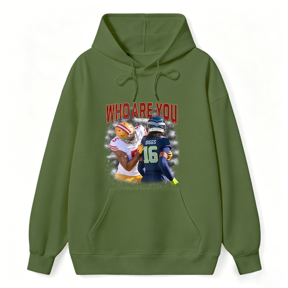 Who Are You Number 16 Football Player Graphic Hoodie