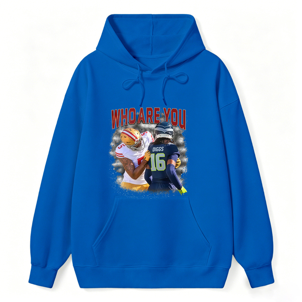 Who Are You Number 16 Football Player Graphic Hoodie