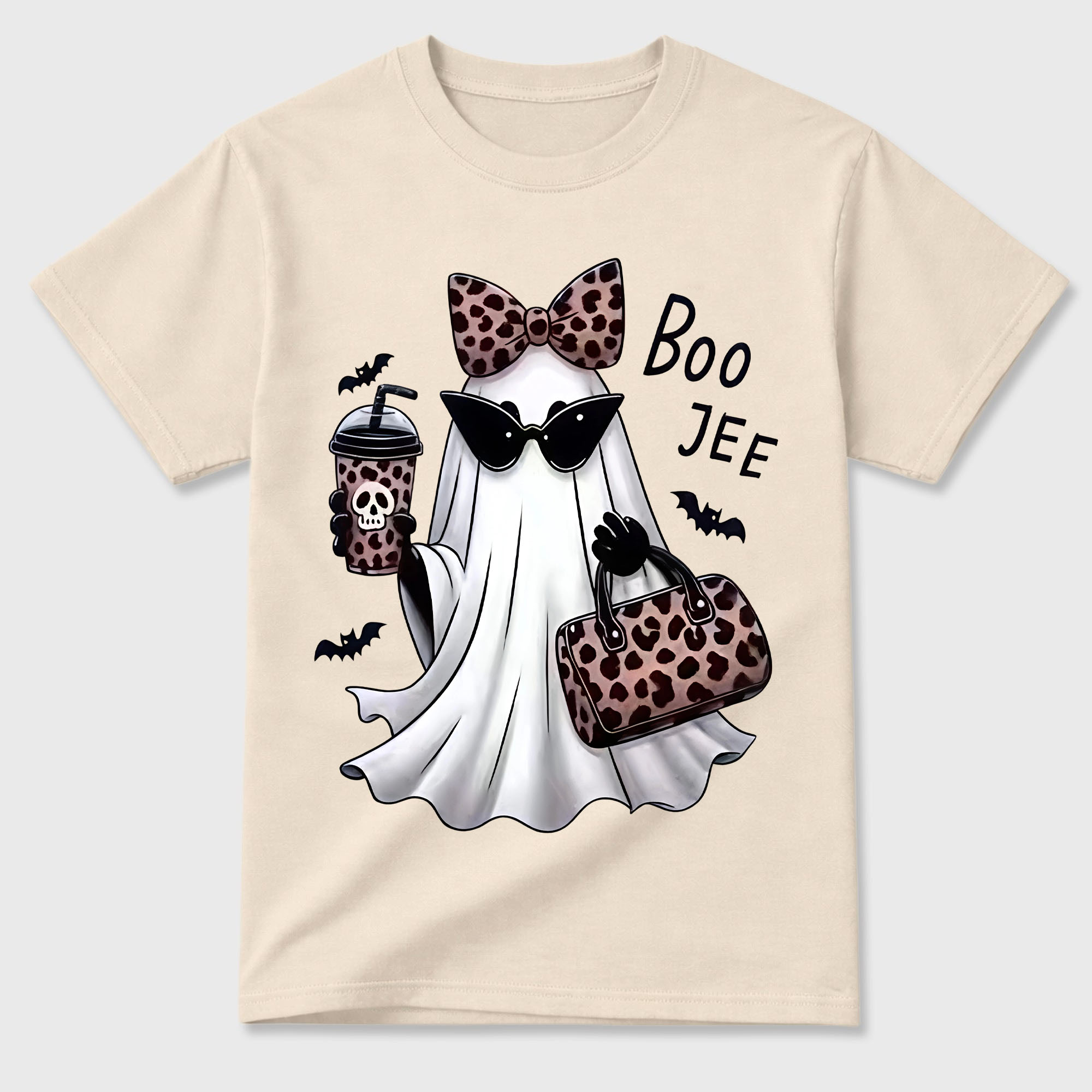 B-J Ghost Shirt Leopard Ghost Tee Ghost Coffee Shirt