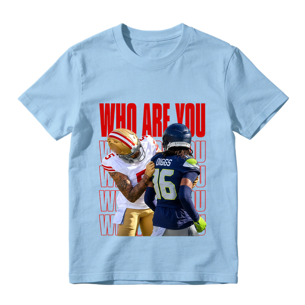 Who Are You Graphic Shirt, Football Rivalry Print Tee, Funny Game Day T-Shirt, Red Lettering Unisex Sports Fan Gift, Casual Top