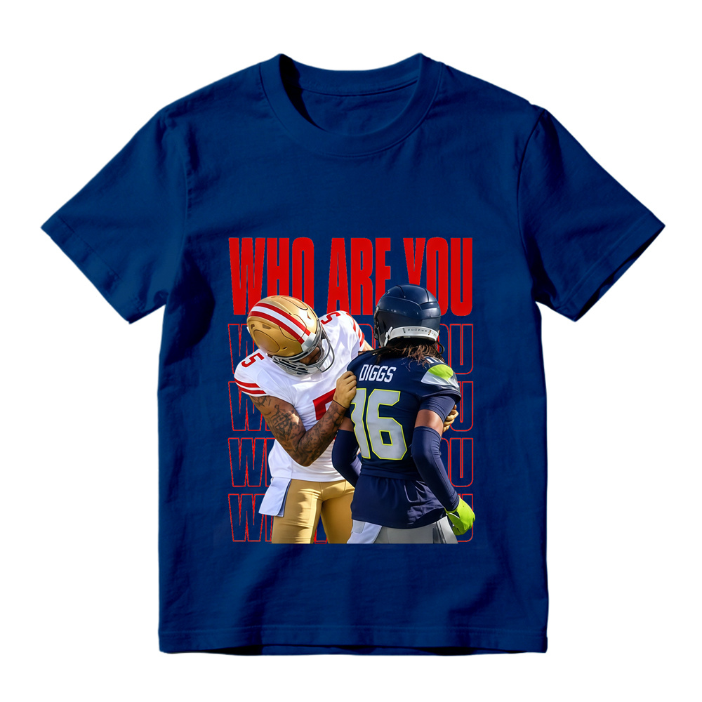 Who Are You Graphic Shirt, Football Rivalry Print Tee, Funny Game Day T-Shirt, Red Lettering Unisex Sports Fan Gift, Casual Top
