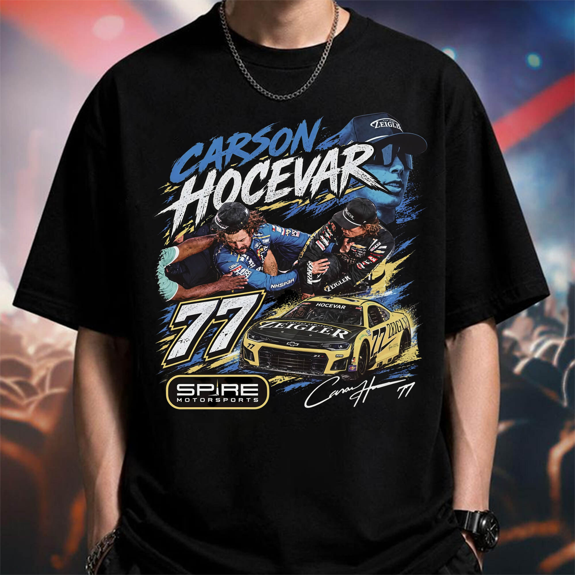 Ryan Blaney vs Carson Hocevar T-Shirt, NASCAR Fight Graphic Tee, Sand Vintage Racing Shirt, Unisex Oversized Top