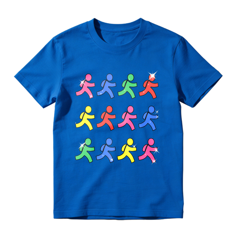Colorful Running Figures Pattern Unisex Classic T-shirt