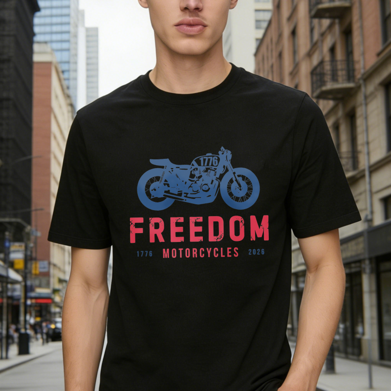Freedom Motorcycles 1776 2025 Motorcycle Design Unisex Classic T-shirt