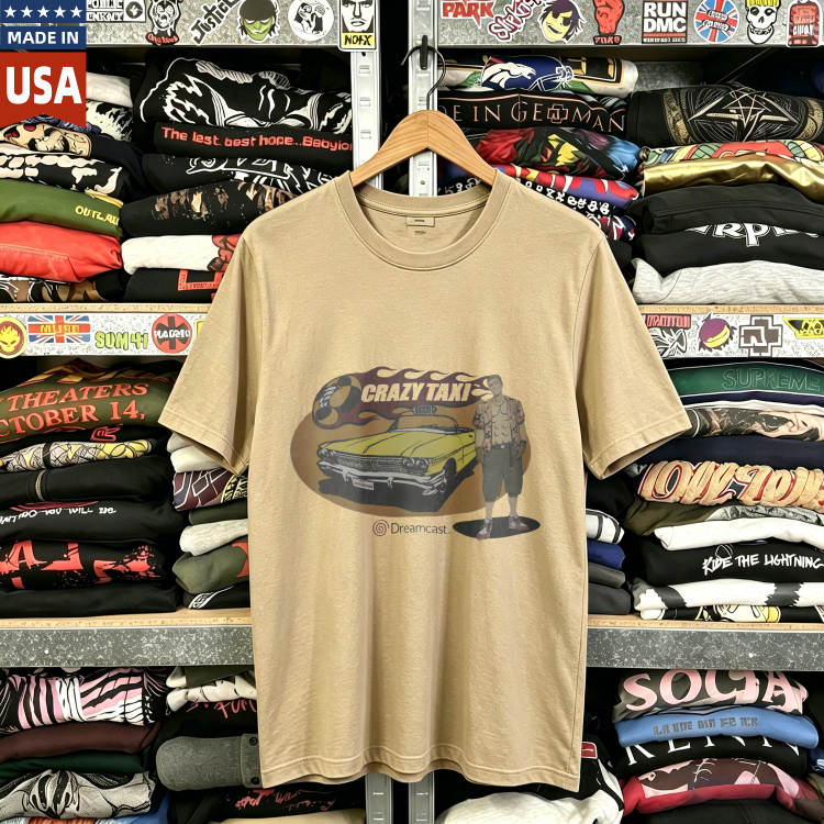 CozTee Crazy Tanis Car 90s Crazy Taxi Dreamcast Graphic T-Shirt