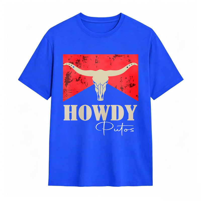 Cow Skull And Howdy Putos Text Design Unisex Classic T-shirt