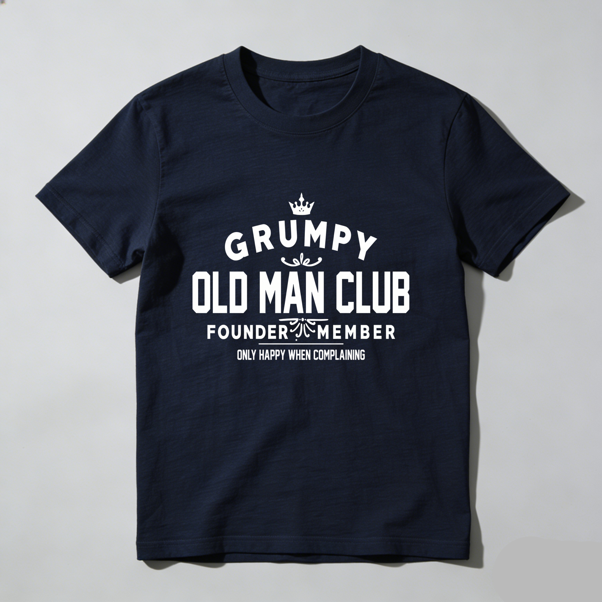 TEECURENT Grumpy Old Man Club Founder Member   Pure Cotton Short Sleeve T Shirt