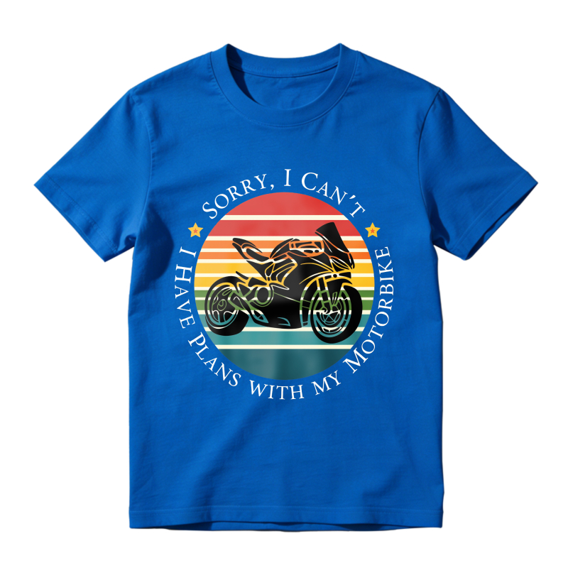 Motorbike Sunset Design With Text Sorry I Cant Have Plans With My Motorbike Unisex Classic T-shirt