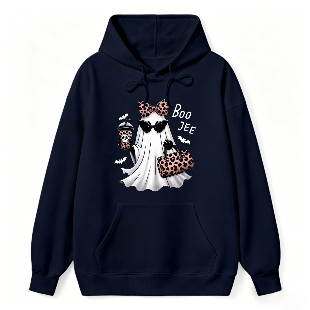 Leopard Bow Sunglasses Ghost Boo Jee Halloween Hoodie