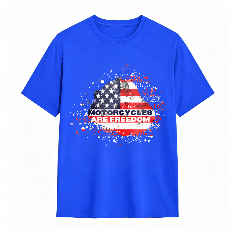 American Flag Motorcycle Freedom Design Unisex Classic T-shirt