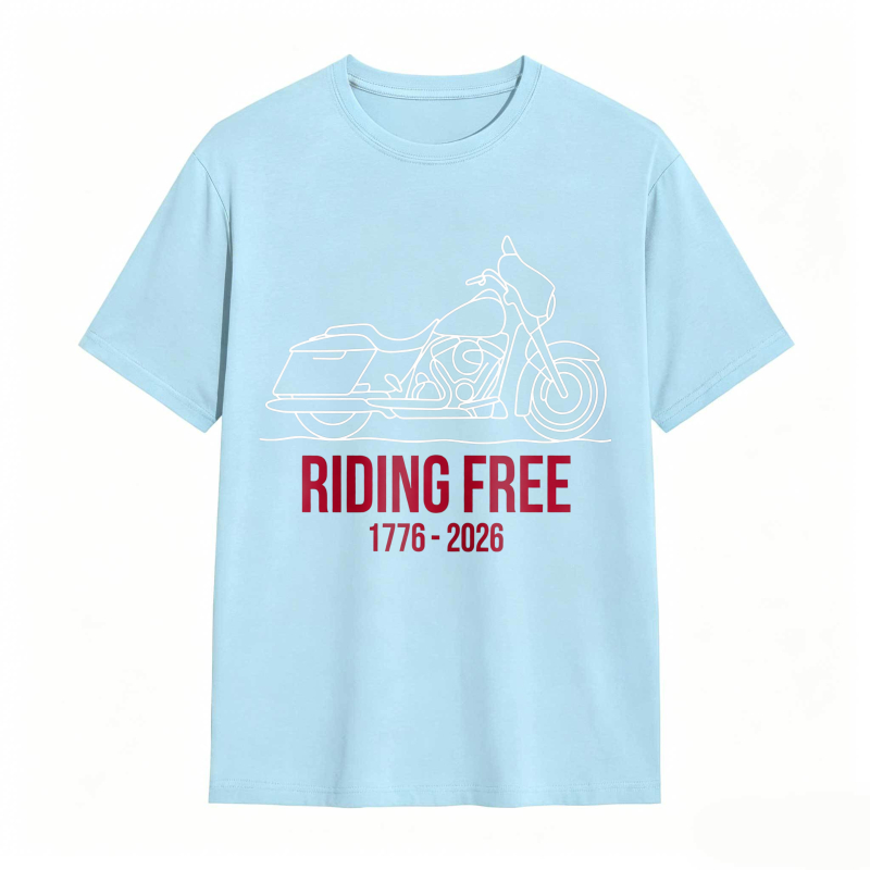 Motorcycle Riding Free 1776 2026 Unisex Classic T-shirt