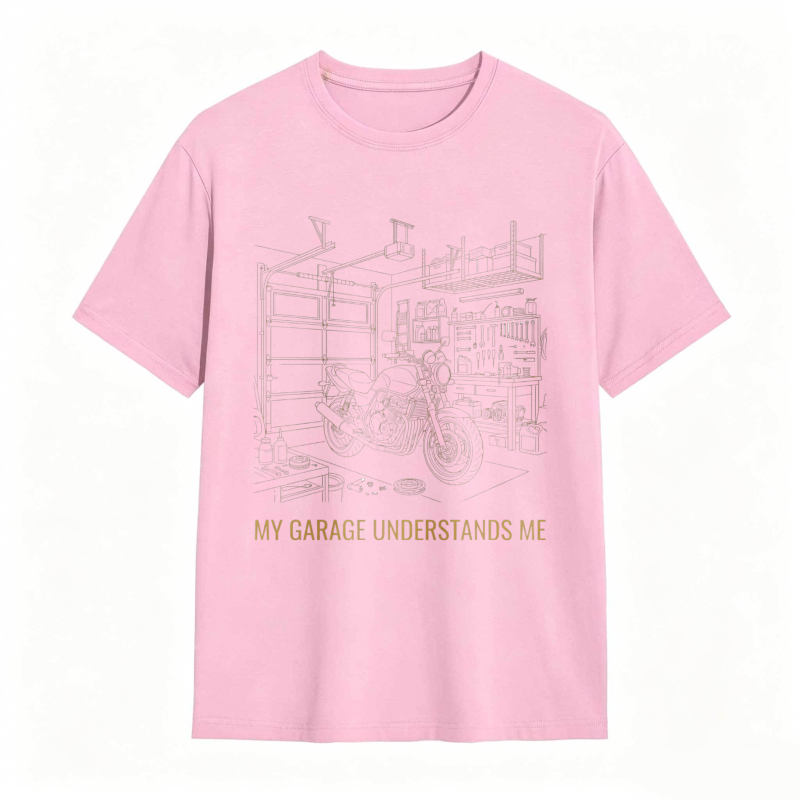 Garage Motorcycle Workshop Scene With Text My Garage Understands Me T-shirt