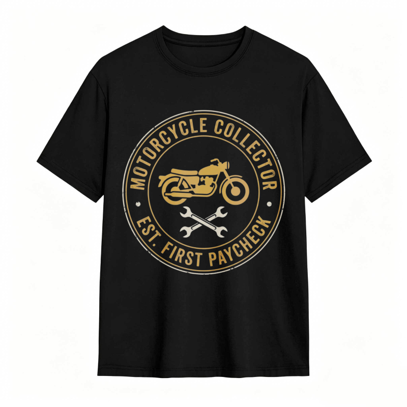 Motorcycle Collector Est First Paycheck T-shirt