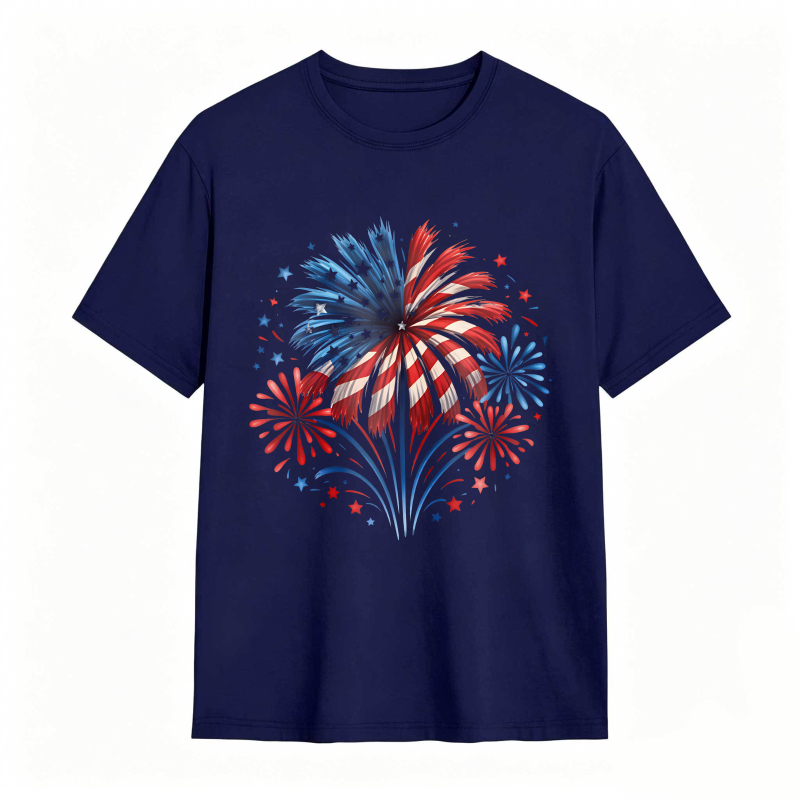 Fireworks American Flag Patriotic Design T-shirt