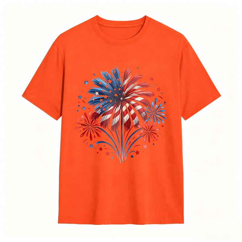 Fireworks American Flag Patriotic Design T-shirt
