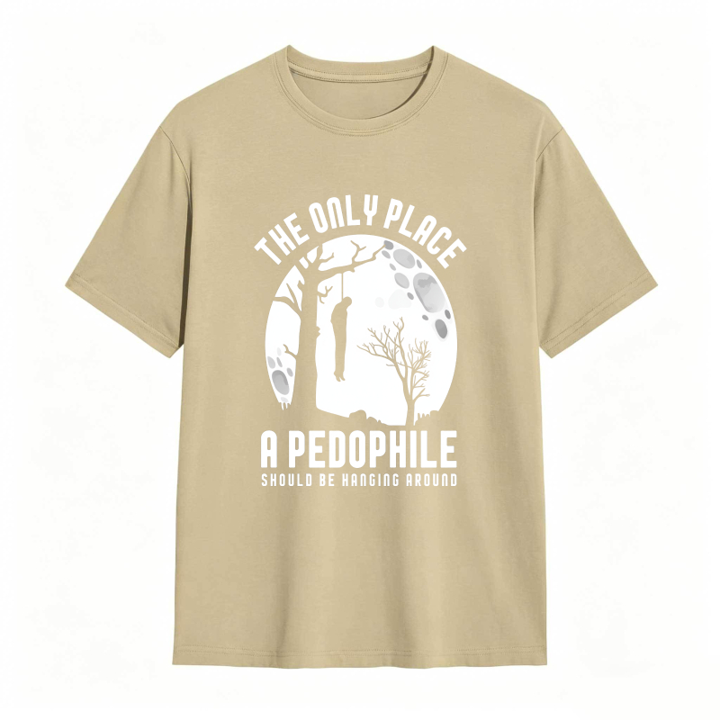 The Only Place A Pedophile Should Be Hanging Around Moon And Tree Silhouette Unisex Classic T-shirt