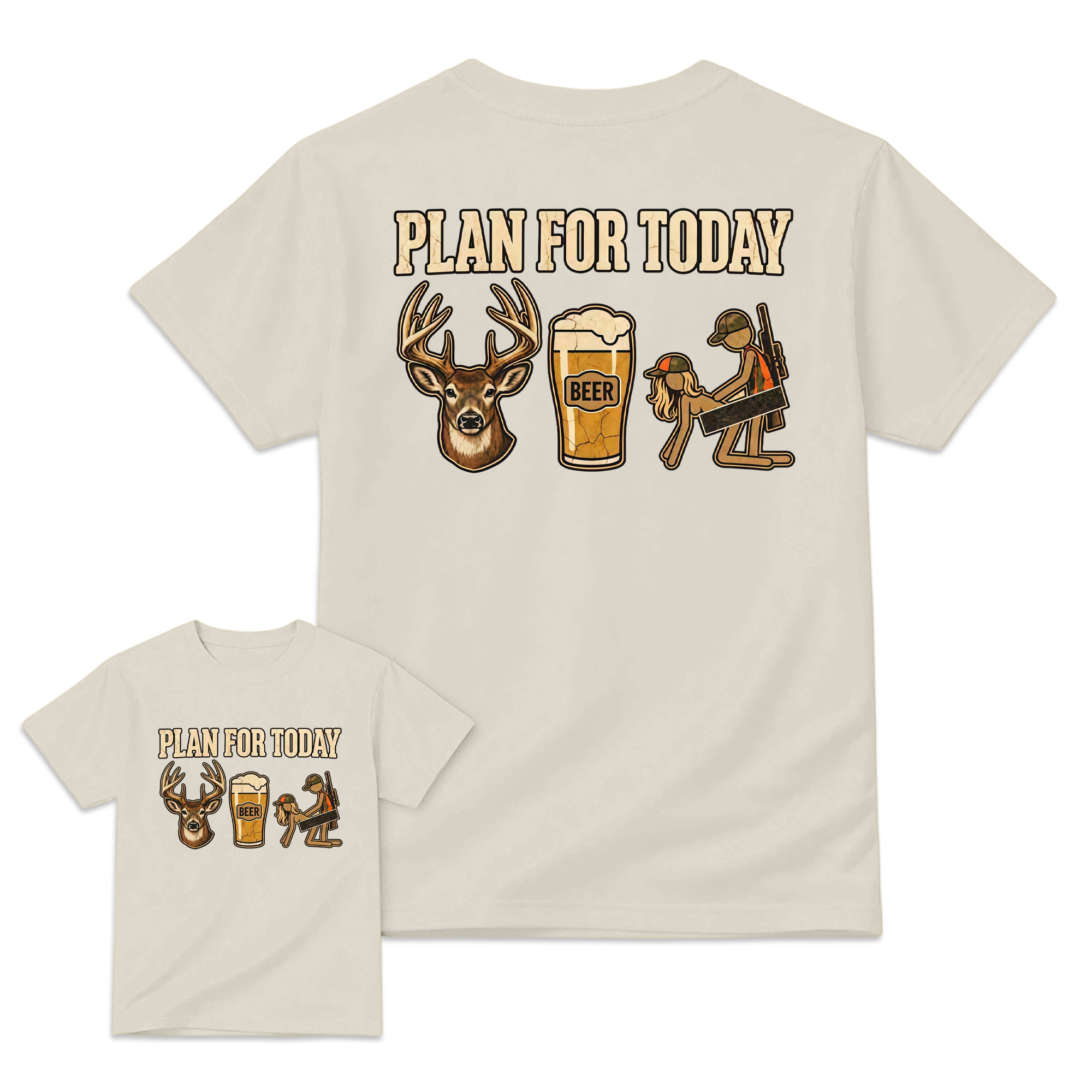 Plan For Today Deer Hunting T-Shirt, Whitetail Buck Beer Hunter Graphic Tee, Unisex Hunting Apparel, Funny Deer Hunting Gift for Men and Women, Outdoor Country Hunting Shirt