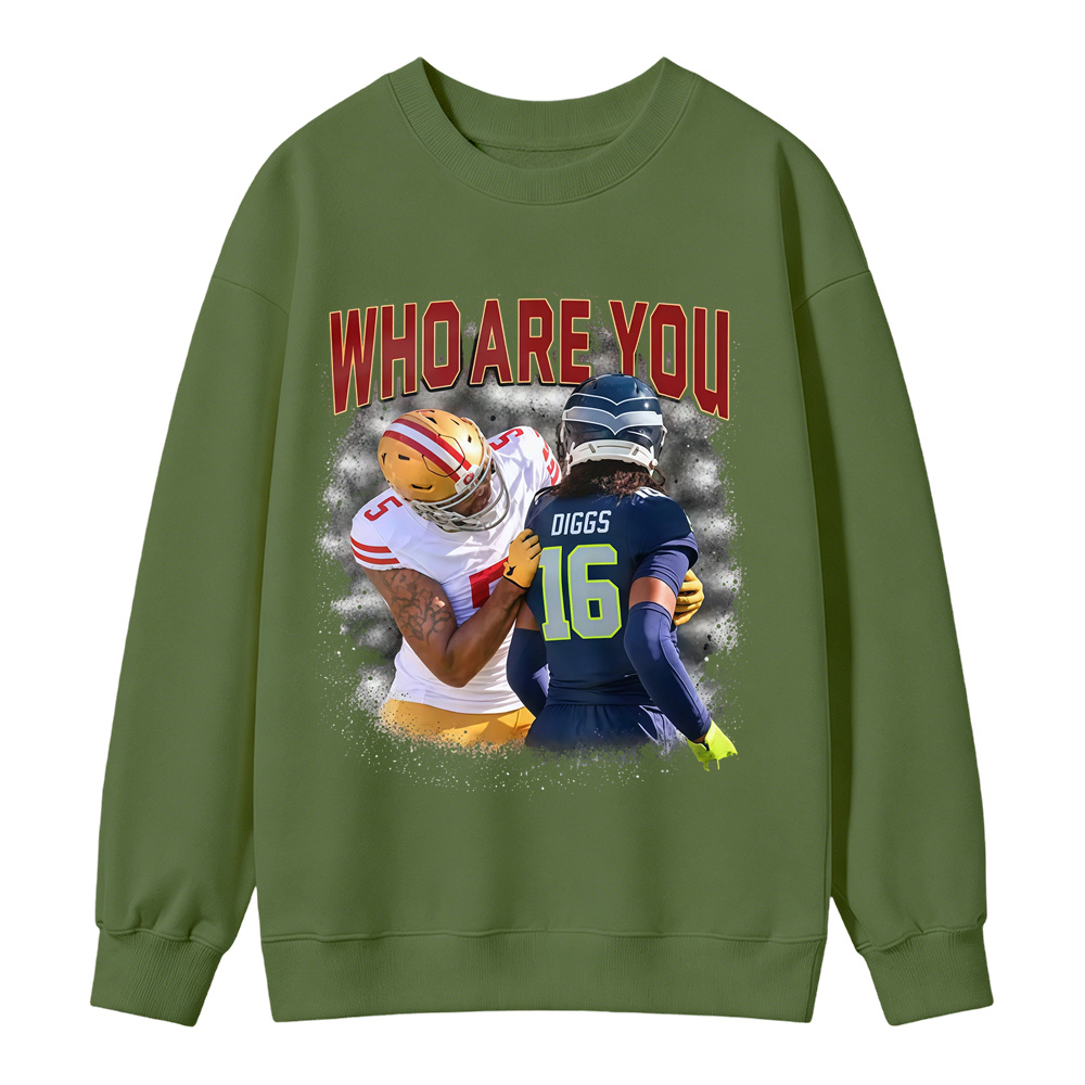 Who Are You Number 16 Football Player Graphic Sweatshirt