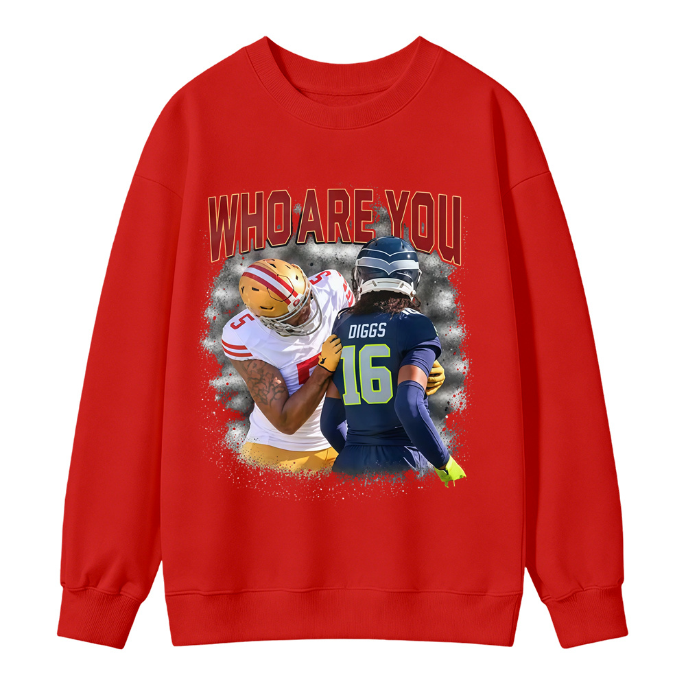 Who Are You Number 16 Football Player Graphic Sweatshirt