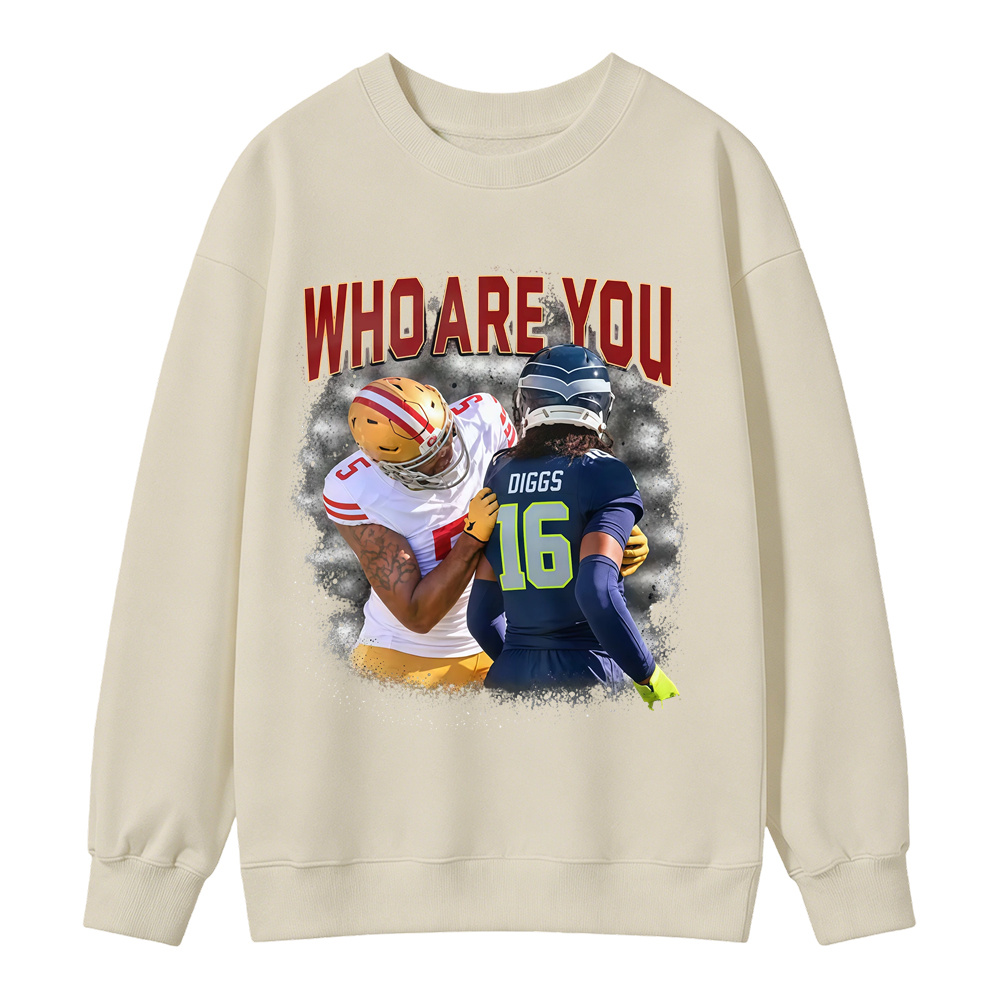 Who Are You Number 16 Football Player Graphic Sweatshirt