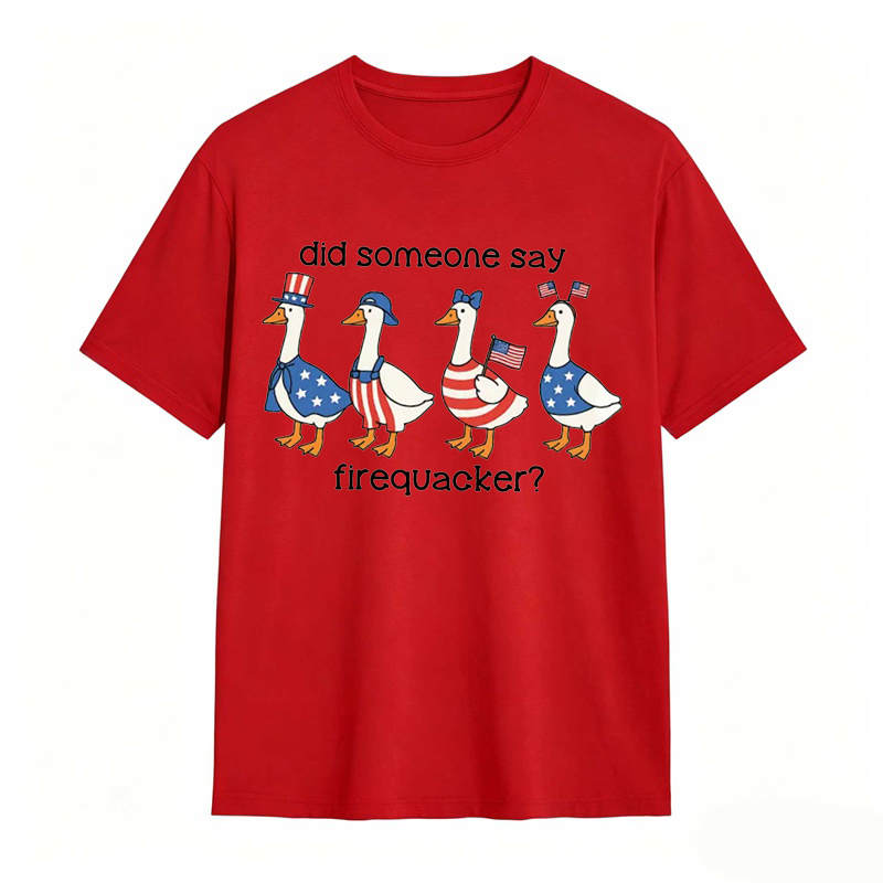 Comfort Colors Firequacker Goose Funny 4th of July Tee