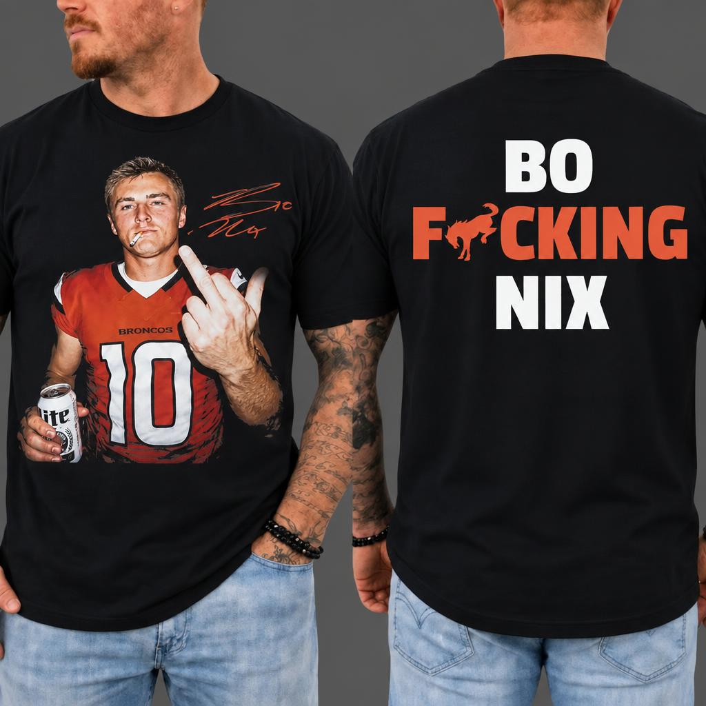 Bo Nix Broncos #10 Graphic Tee , Bold & Edgy Football Fan Apparel