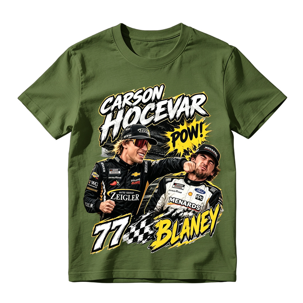 Carson Hocevar vs Ryan Blaney Shirt, Hands Rated E For Everyone T-Shirt, Vintage Bootleg Racing Graphic Tee, NASCAR Fight Apparel, Gift Tee