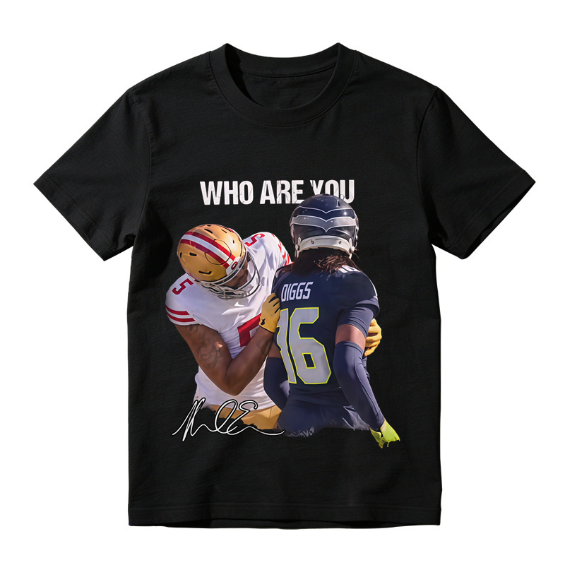 Who Are You Football Player Autograph Graphic T-Shirt 