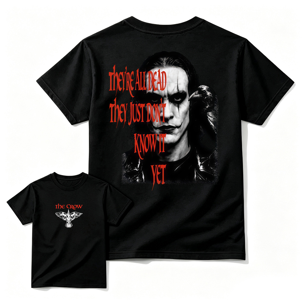 The Crow Shirt, “They’re All Dead” Vintage 90s Movie Tee, Eric Draven Graphic T-Shirt, Gothic Dark Aesthetic Streetwear 