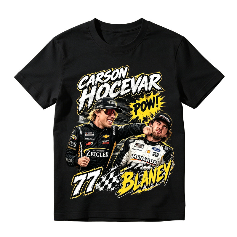 Carson Hocevar vs Ryan Blaney Shirt, Hands Rated E For Everyone T-Shirt, Vintage Bootleg Racing Graphic Tee, NASCAR Fight Apparel, Gift Tee