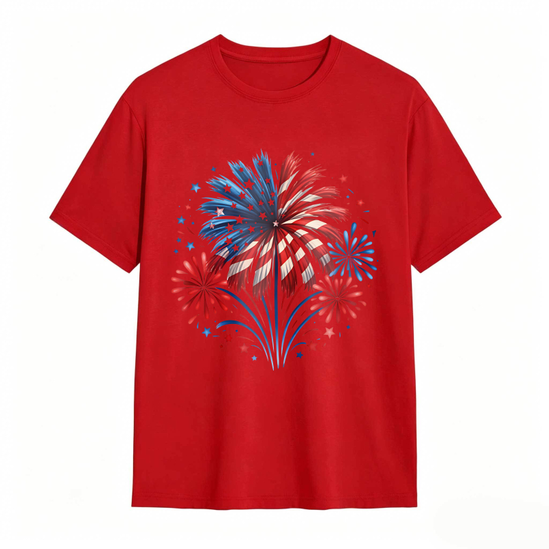 Fireworks American Flag Patriotic Design T-shirt