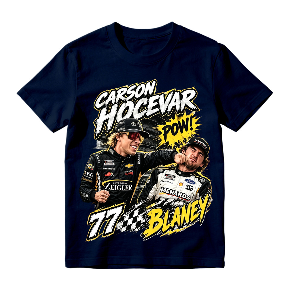 Carson Hocevar vs Ryan Blaney Shirt, Hands Rated E For Everyone T-Shirt, Vintage Bootleg Racing Graphic Tee, NASCAR Fight Apparel, Gift Tee