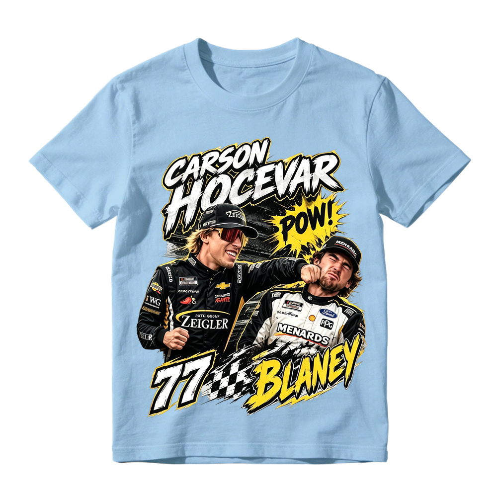 Carson Hocevar vs Ryan Blaney Shirt, Hands Rated E For Everyone T-Shirt, Vintage Bootleg Racing Graphic Tee, NASCAR Fight Apparel, Gift Tee