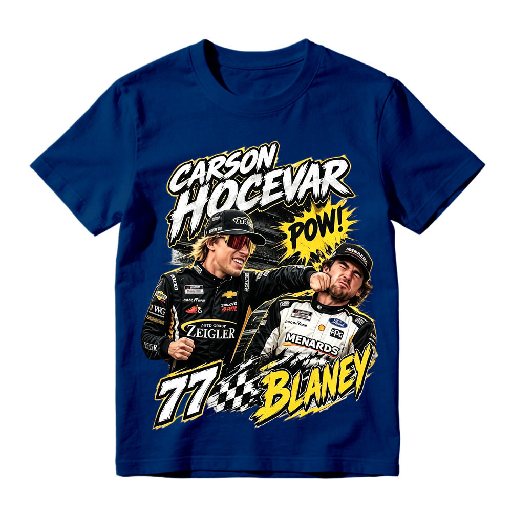 Carson Hocevar vs Ryan Blaney Shirt, Hands Rated E For Everyone T-Shirt, Vintage Bootleg Racing Graphic Tee, NASCAR Fight Apparel, Gift Tee