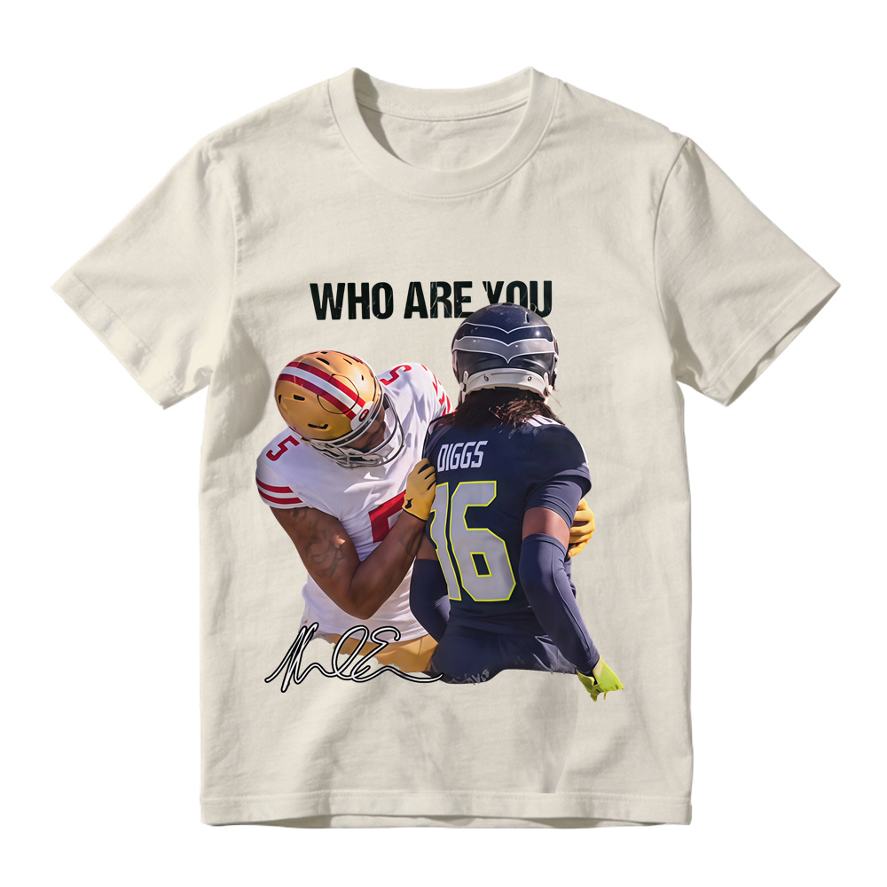 Who Are You Football Player Autograph Graphic T-Shirt 