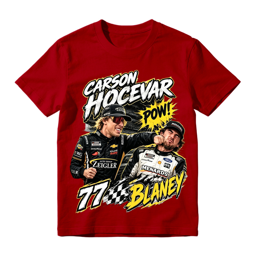 Carson Hocevar vs Ryan Blaney Shirt, Hands Rated E For Everyone T-Shirt, Vintage Bootleg Racing Graphic Tee, NASCAR Fight Apparel, Gift Tee
