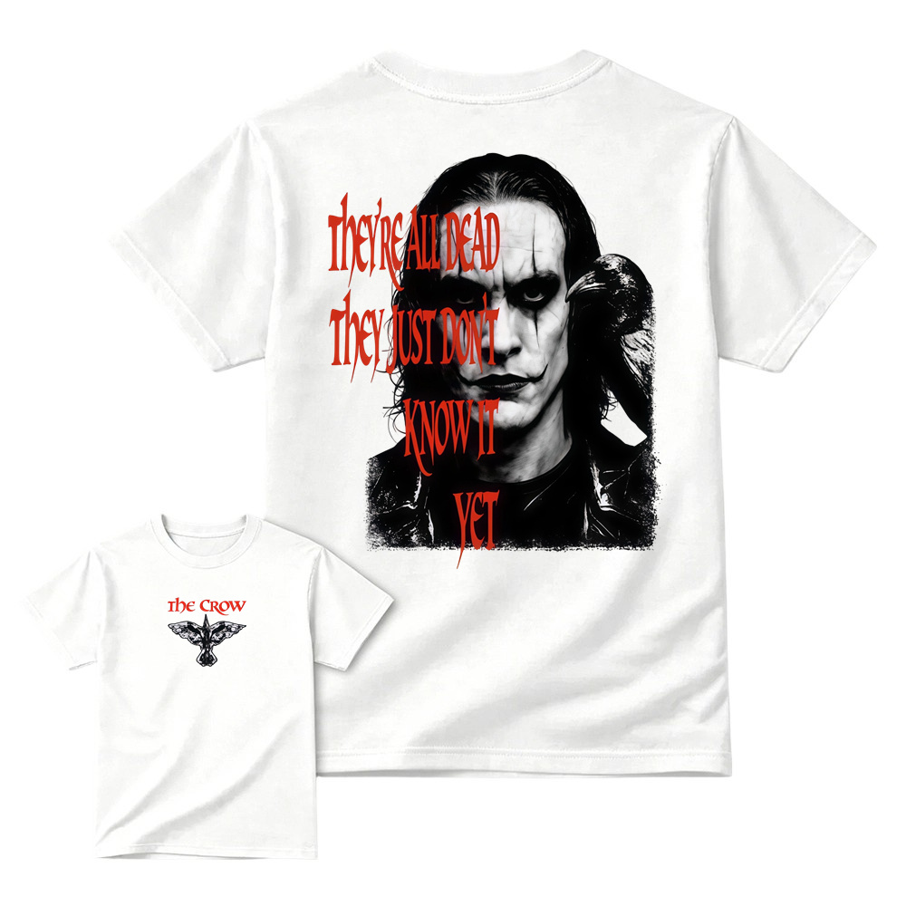 The Crow Shirt, “They’re All Dead” Vintage 90s Movie Tee, Eric Draven Graphic T-Shirt, Gothic Dark Aesthetic Streetwear 