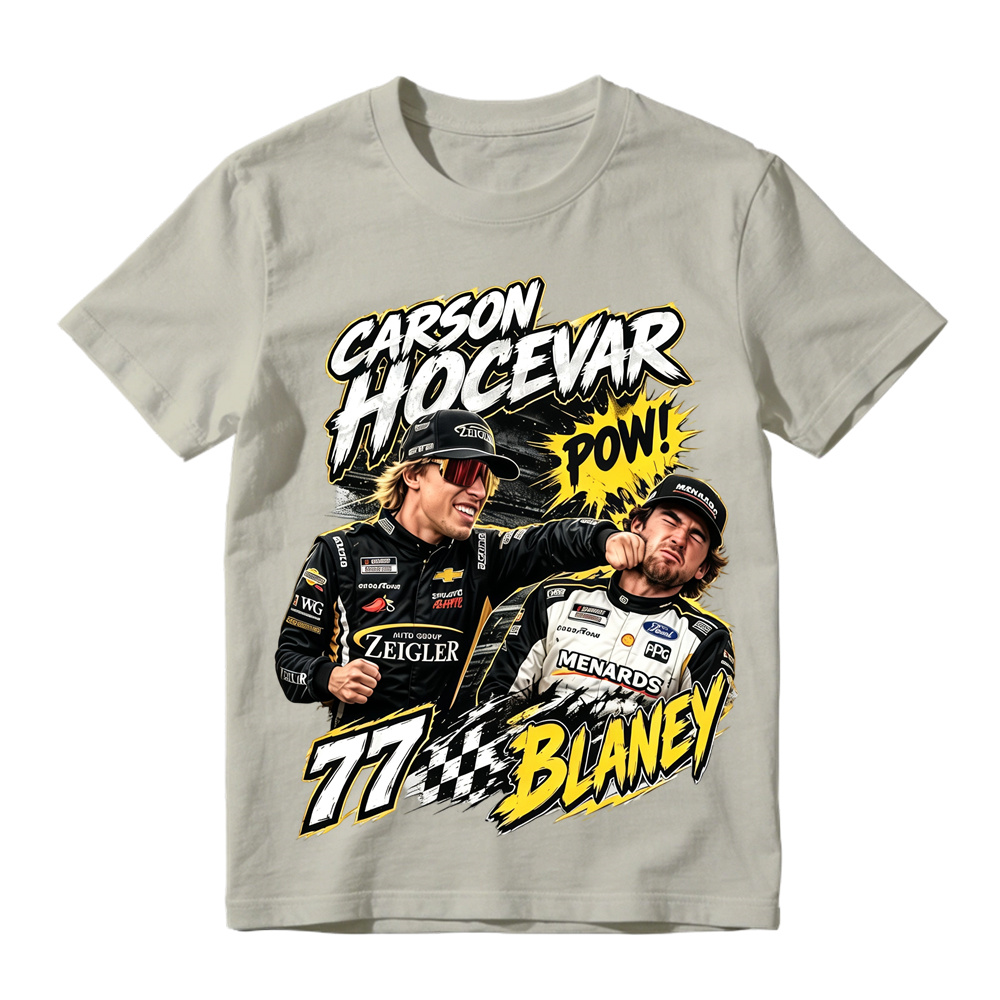 Carson Hocevar vs Ryan Blaney Shirt, Hands Rated E For Everyone T-Shirt, Vintage Bootleg Racing Graphic Tee, NASCAR Fight Apparel, Gift Tee