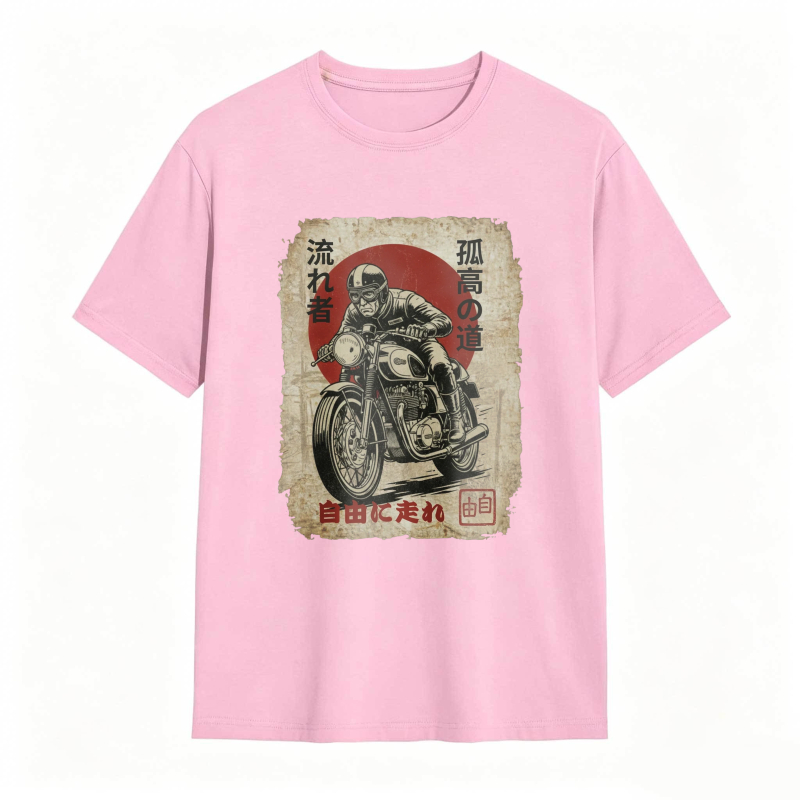 Japanese Motorcycle Rider Vintage Poster Design T-shirt