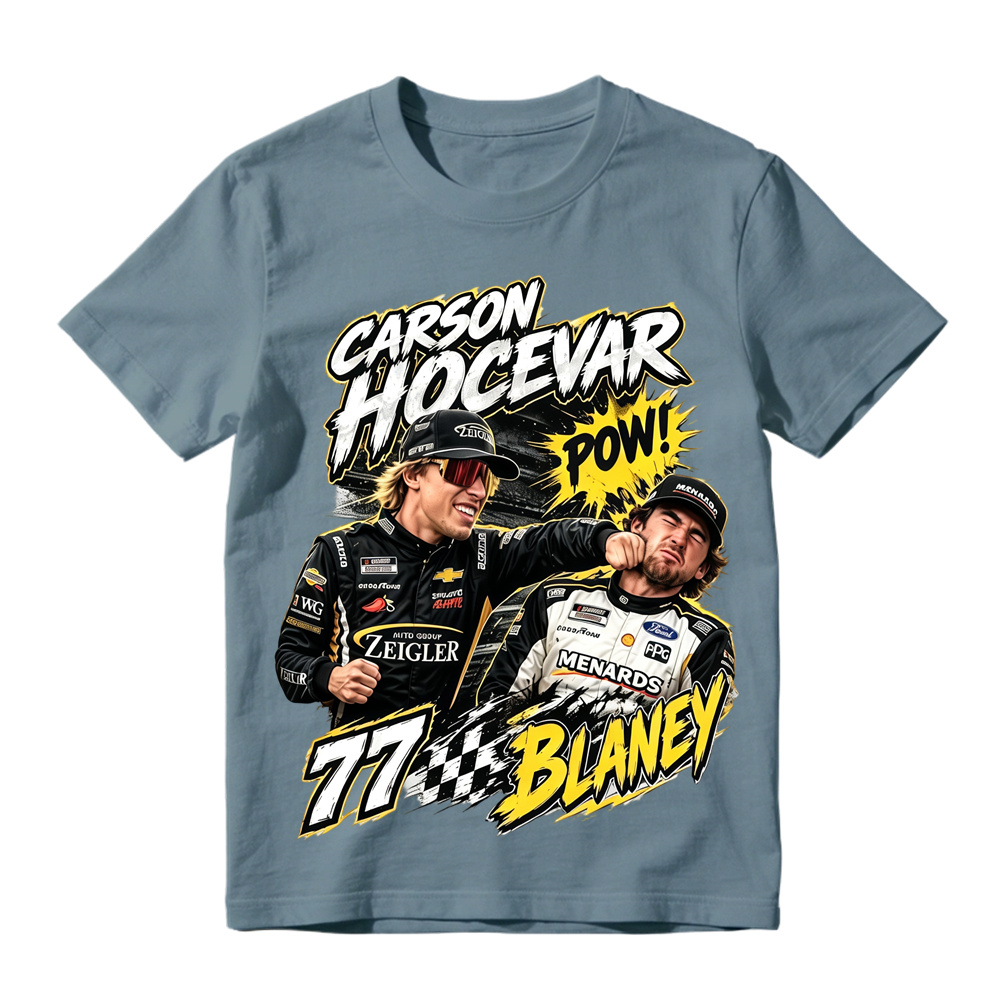 Carson Hocevar vs Ryan Blaney Shirt, Hands Rated E For Everyone T-Shirt, Vintage Bootleg Racing Graphic Tee, NASCAR Fight Apparel, Gift Tee
