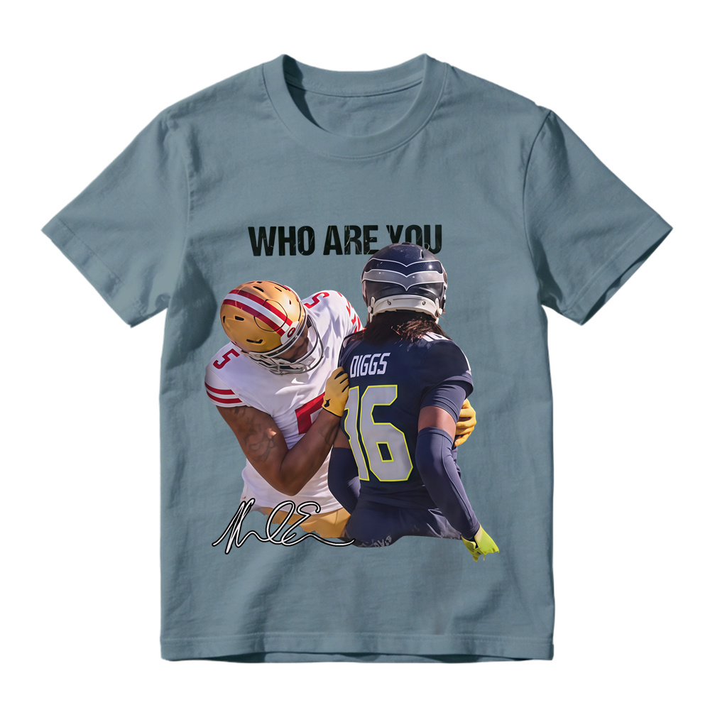 Who Are You Football Player Autograph Graphic T-Shirt 