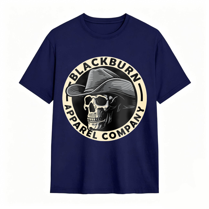 Skull With Cowboy Hat And Blackburn Apparel Company Text Unisex Classic T-shirt