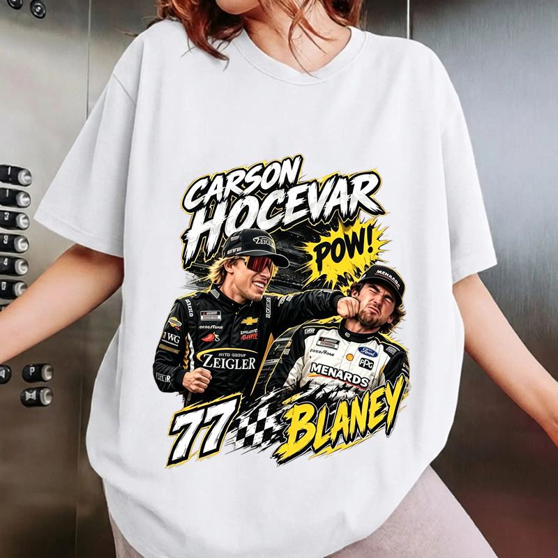 Carson Hocevar vs Ryan Blaney Shirt, Hands Rated E For Everyone T-Shirt, Vintage Bootleg Racing Graphic Tee, NASCAR Fight Apparel, Gift Tee