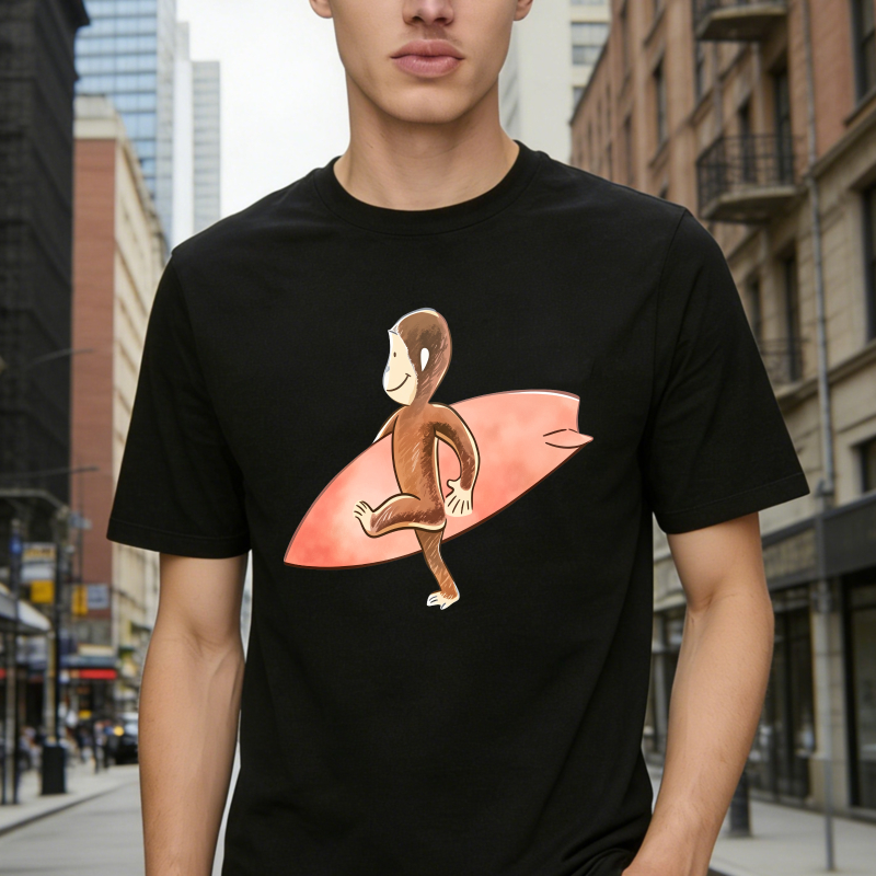Monkey Surfing On Surfboard Unisex Classic T-shirt