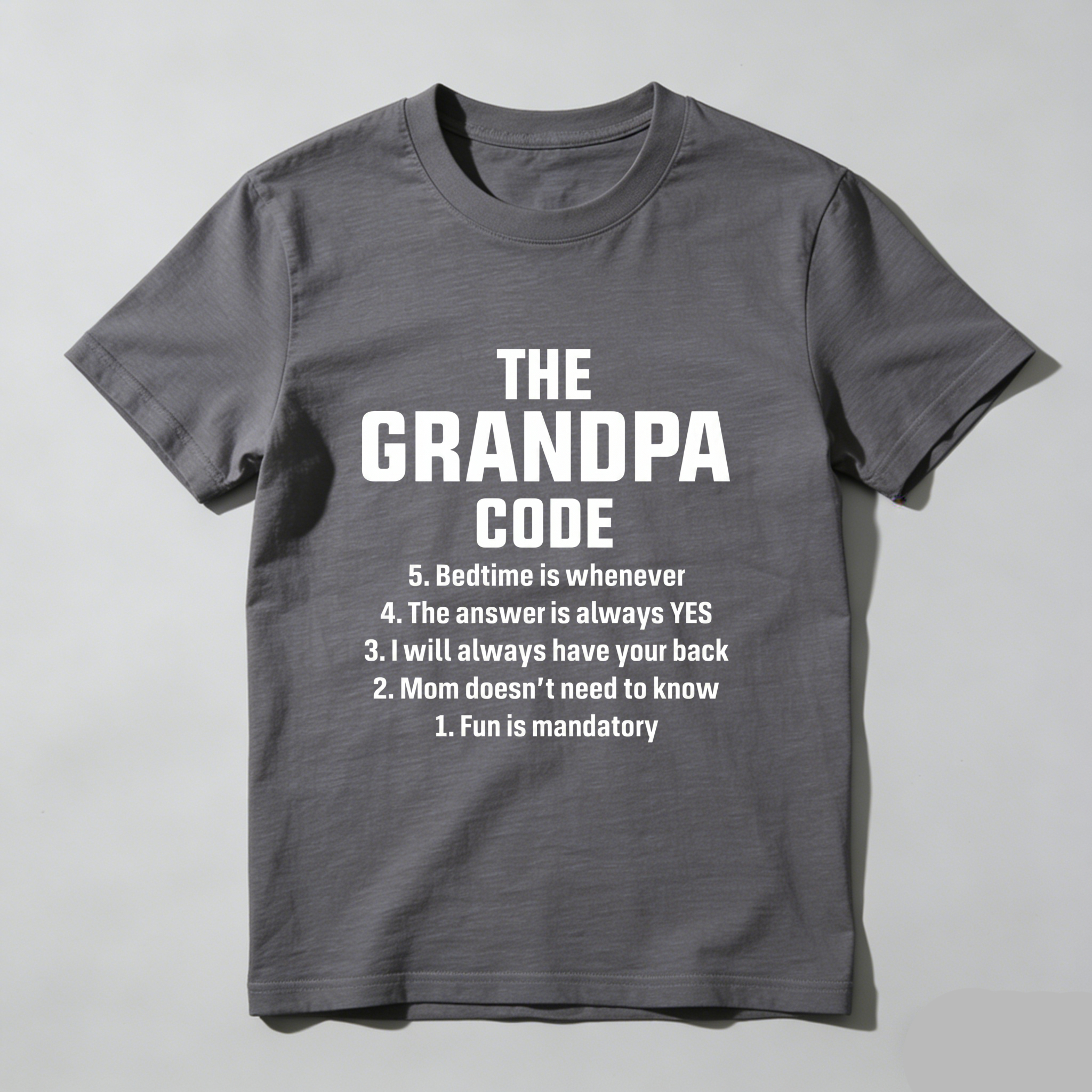 TEECURENT The Grandpa Code Fun Mandatory Yes Always Pure Cotton Short Sleeve T-Shirt
