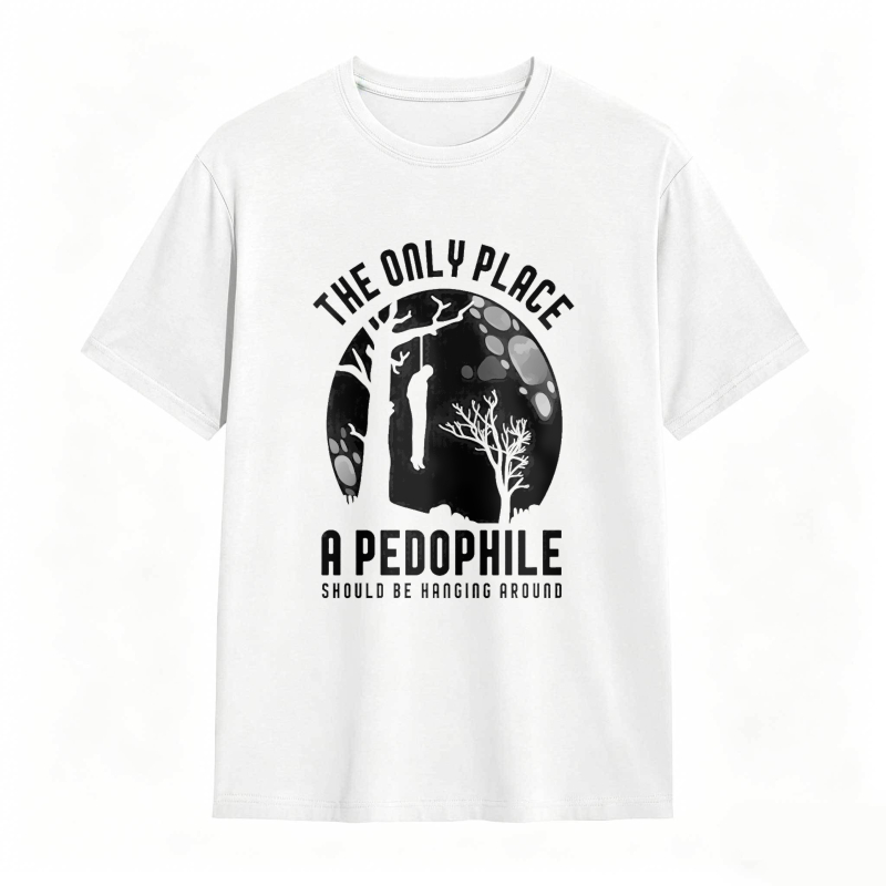 The Only Place A Pedophile Should Be Hanging Around Moon And Tree Silhouette Unisex Classic T-shirt