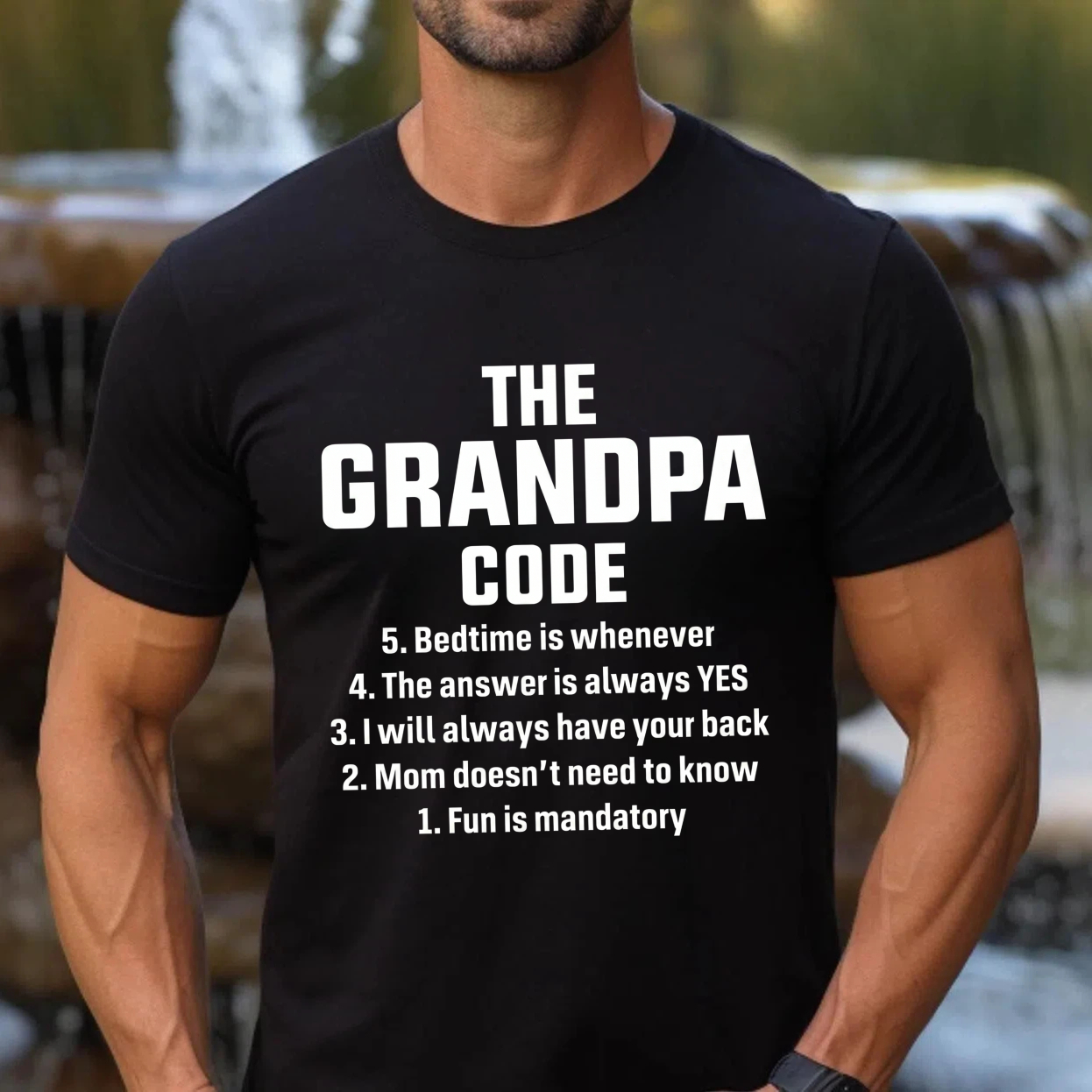 TEECURENT The Grandpa Code Fun Mandatory Yes Always Pure Cotton Short Sleeve T-Shirt
